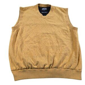 Mizuno WindLite Windbreaker Vest Mens Large Yellow V Neck Pullover